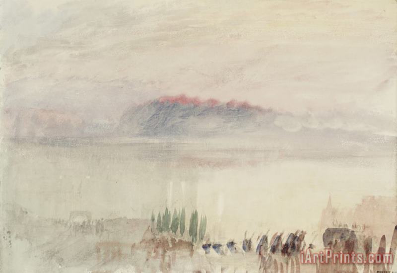 Joseph Mallord William Turner From Lausanne Sketchbook [finberg Cccxxxiv], Funeral at Lausanne Art Painting